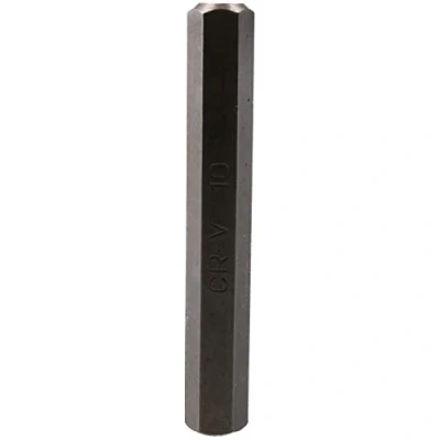 Image of 10mm Hex Allen Key Bit 75mm Length Shank Chrome Vanadium Hardened Tip