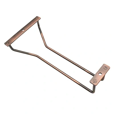 Image of Abcsea 1 Piece Wine Glass Rack Under Cabinet, Copper, Stemware Rack, Holder, Goblet with Screws, 22cm Row
