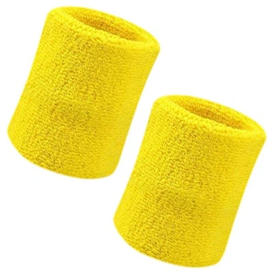 Image of Vidillo Sweatband, Wrist Sweatband 2 Pack, 4 Inch Sports Wristband Soft Thicken Cotton,for Tennis Gymnastics Football Basketball, Running Athletic (Light blue)
