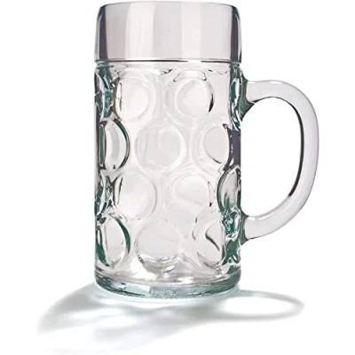 Image of Hyper Mart Classic Glass Beer Mugs Various Pub Bar Style Tankards Stein Glasses Set of 2 (Stein Half Pint)