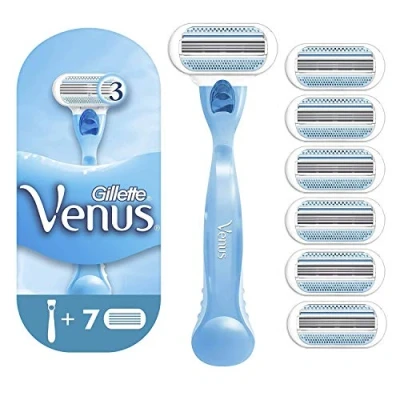 Image of Gillette Venus Embrace Sensitive Razor for Women with Contour Blades + 7 Refill