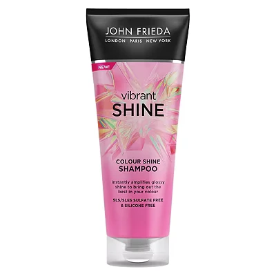 Image of John Frieda Vibrant Shine Colour Shampoo 250 ml, Weightless Glossing for Shiny Hair, Sulphate Free and Silicone