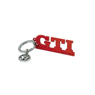 Image of BRISA VW Collection Volkswagen Metal Keychain Keyring Accessory Keyholder in GTI Design (Lettering Red)