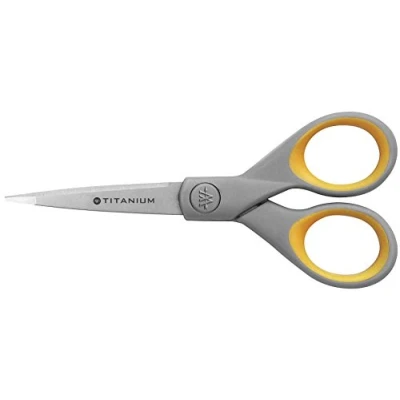 Image of Acme 13525 5 Inch Titanium Straight Scissors , Grey/Yellow