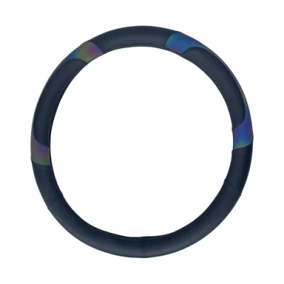 Image of Sakura SS5487 Reflective Steering Wheel Cover, Black