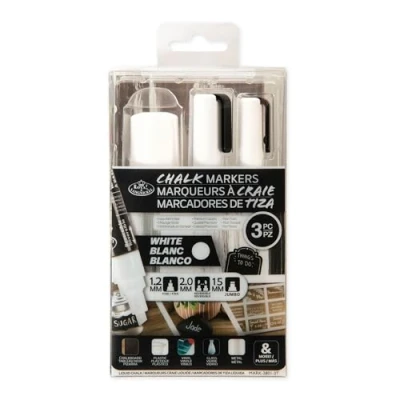Image of Royal &amp; Langnickel 3pc WHITE VARIETY SIZE CHALK MARKER SET