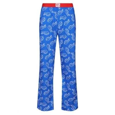 Image of NFL Bills Lounge Pants Adults Navy Buffalo American Football League Logo Printed Cotton Pyjamas Bottom for Loungewear Nightwear