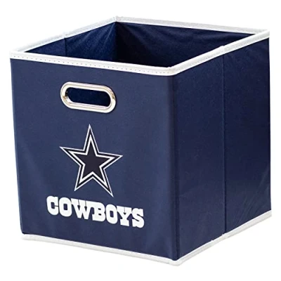 Image of Franklin Sports NFL Dallas Cowboys Collapsible Storage Bin Folding Cube Container Fits Organizers Fabric Team Cubes One Size