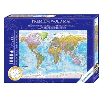 Image of Close Up World Map Jigsaw Puzzle 1000 pieces The 68 x 48 cm Premium 2020 MAPS IN MINUTES