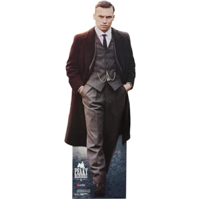 Image of Smiffys Peaky Blinders Michael Gray Cardboard Cutout for Adults, 147 cm Shaped with Official Logo, License Decoration Themed Events &amp; Halloween
