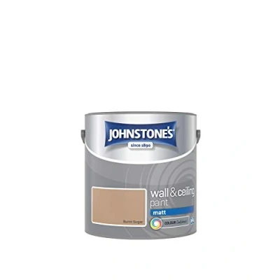 Image of Johnstone&#039;s Wall &amp; Ceiling Paint Burnt Sugar Matt Finish Emulsion Fantastic Coverage Easy to Apply Dry in 1 2 Hours 12m2 per Litre 2.5L
