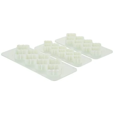 Image of PME GMC184 Geometric Multicutters for Cake Design Moroccan Lantern Small, Medium &amp; Large Size, Set of 3, ABS Plastic, White