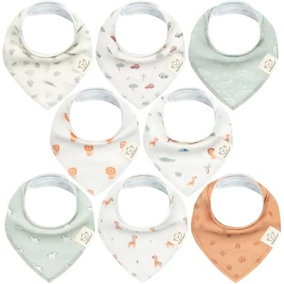 Image of KeaBabies 8 Pack Organic Baby Bandana Drool Bibs for Boys Girls Soft Cotton Drooling &amp; Teething Infants, Toddlers,Super Absorbent Boy Girl,Unisex (Wilderness)