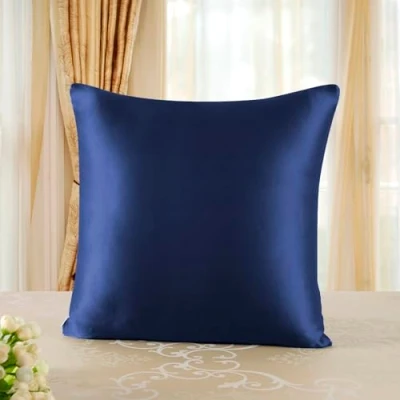 Image of townssilk 100% Pure Mulberry Silk Pillowcase for Hair and Skin Health on Both Sides 1 Piece 60 x cm Size with Hidden Zip 600 Thread Count Navy Blue