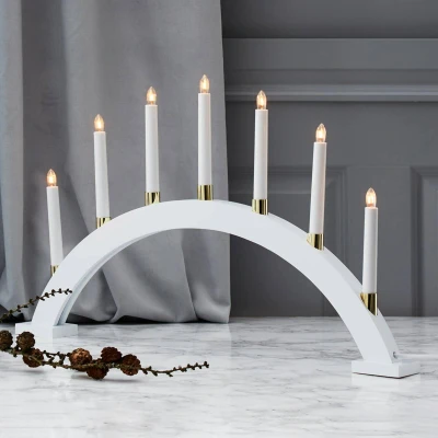Image of STAR TRADING Wooden candle arch Gillian white
