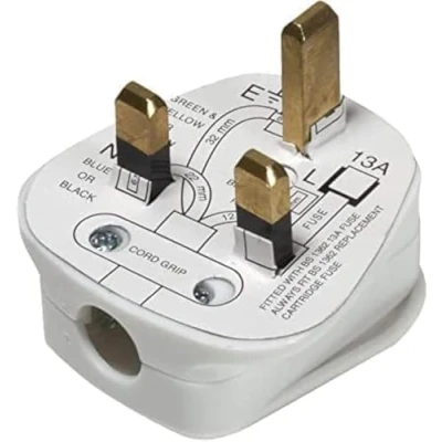 Image of 10 x White 13A, 3 UK Pin Plug Fused 13A to BS1363