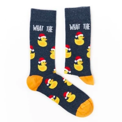 Image of Urban Eccentric Unisex What The Duck Christmas Socks Gift 1 Pair Cotton Rich Premium Novelty Gifts