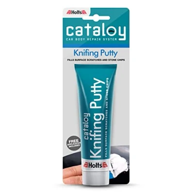 Image of Holts Cataloy Car Body Filler, Knifing Putty To Fill Scratches &amp; Stone Chips, Durable Easy Use Ideal For All Exterior Bodywork With A Perfectly Smooth Finish, Applicator Included 100g