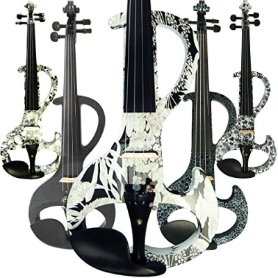 Image of Aliyes Handmade Professional Silent Electric Violin 4/4 Full Size Solid Wood Student For Beginner Kit String,Shoulder Rest,Rosin 1310