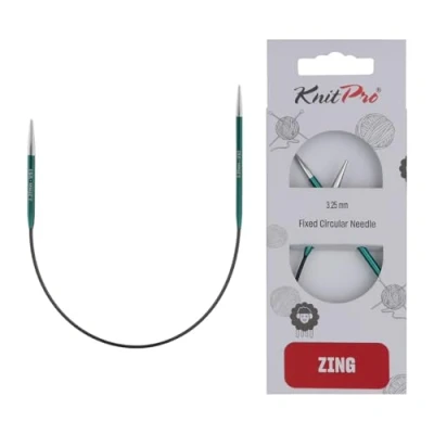 Image of KnitPro Circular Knitting Needle, Metal, Green, 3.25mm