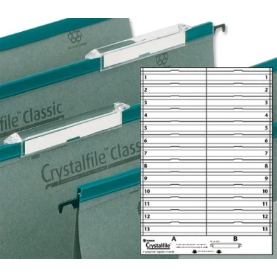 Image of Twinlock Crystalfile 78290 linked suspension file white card inserts, PACK of 50