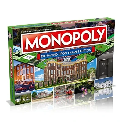 Image of Winning Moves Richmond Monopoly Board Game, Advance to Theatre, Park and Kew Gardens, 26 players makes a great gift for aged 8 plus