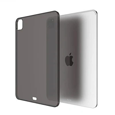 Image of Asgens Black Transparent Case for iPad Pro 12.9 Inch 2020, Thin Slim Silicone Soft TPU Shockproof Tablet Computer Apple 2020 Models A2229 / A2233 A2069 A2232