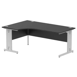 Image of Impulse 1800 LH Crescent Desk Black/Silver Cable Managed Leg