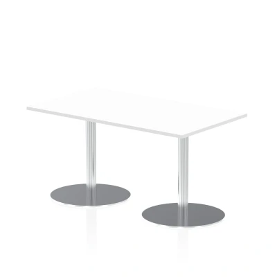 Image of Italia 1400 x 800mm Poseur Rectangular Table White Top 725mm High Leg