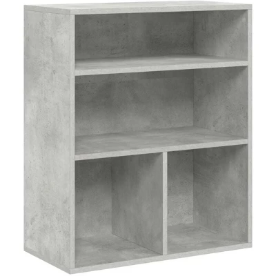Image of vidaXL book cabinet/display shelf engineered wood, concrete grey, 60x30x71.5 cm, living room/office furniture