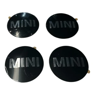 Image of MINI COOPER WHEEL CAP CENTER EMBLEM STICKER SET OF 4 GENUINE NEW