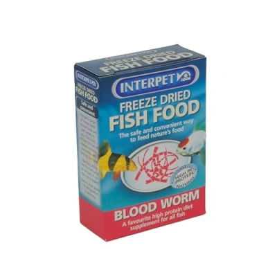 Image of Interpet Freeze Dried Aquarium Fish Food, Safe, Natural, High Protein, Blood Worm, 4g