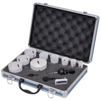 Image of Makita D 47282 12 Piece Electrician Holesaw Kit, Silver, Large