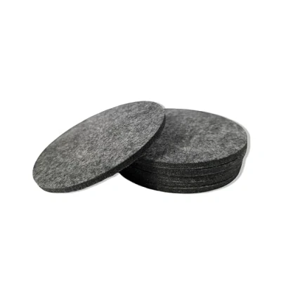 Image of Quality Felt Coasters Set of 6 Thick Absorbent Coaster Dark Grey
