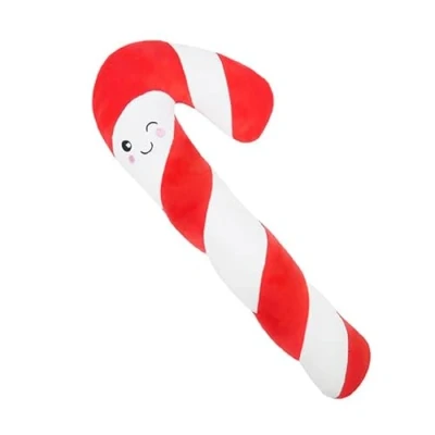 Image of Cupid &amp; Comet Christmas Plush Squeaky Dog Toys (Rope Core Candy Cane)