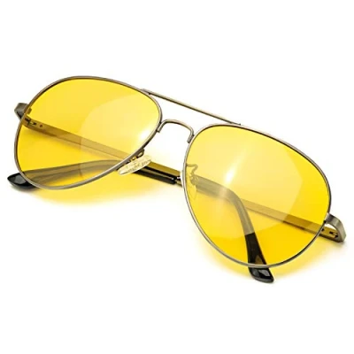 Image of SODQW Night Driving Glasses, Vision Anti Glare Safety Glasses Polarised Yellow Lens for Day and Driving, UV400 Protection