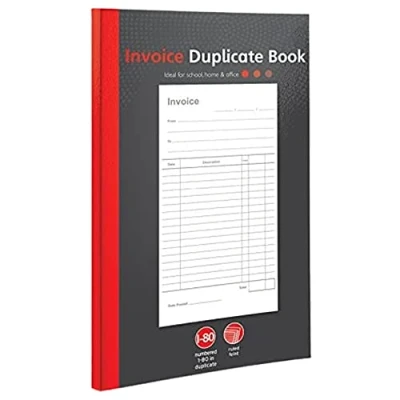 Image of 1 80 Pages Numbered Invoice Duplicate Book, Full A5 Size Book for Business, Home, Office, Shop and Warehouse (1)