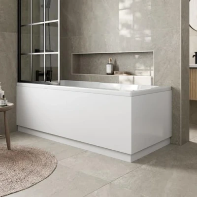 Image of Artis White Gloss MDF Side &amp; End Bath Panel Pack 1700/700mm