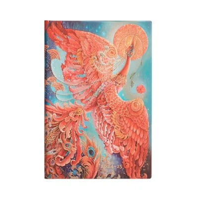 Image of Paperblanks 18 Month Calendar 2025 Firebird Mini Horizontal Elastic Band Closure