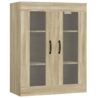 Image of vidaXL Engineered wood Hanging Wall Cabinet in Sonoma Oak Finish mountable Design, Ample Storage, Versatile Home Organizer, 69.5x34x90cm