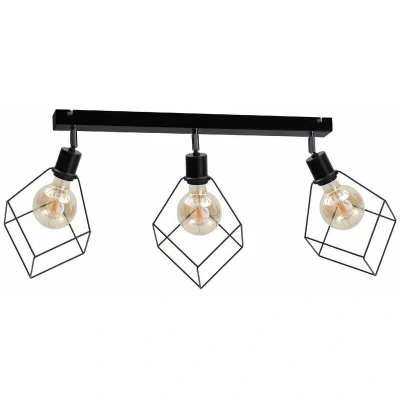 Image of Ruben Ceiling Spotlight Bar Black, 63cm, 3x E27