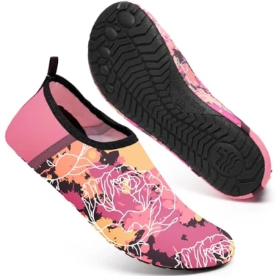 Image of Swim Water Shoes Socks Barefoot Protecting for Sea Beach Swimming Pool Ladies Women Mens(Rose Pink,7.5/8.5 UK,42/43 EU)