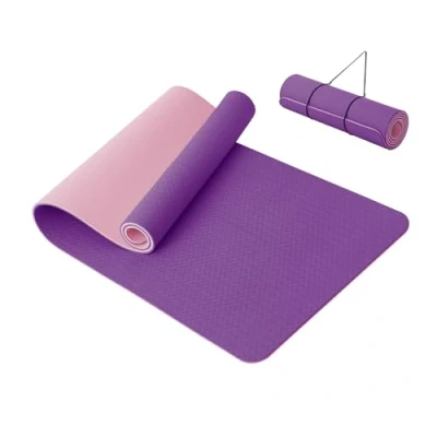Image of Good Nite Yoga Mat Thick 10 mm Exercise Mats TPE For Women &amp; Men Non Slip Gym Home Fitness Workout Pilates 183 * 61 1 cm (Purple/Pink)
