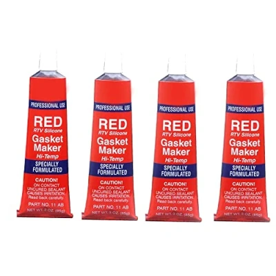 Image of PNJB, Red RTV Silicone Instant Gasket Maker Adhesive Sealant 85g Tube, Decreased Power, Acceleration, And Fuel Efficiency (4 Pcs)
