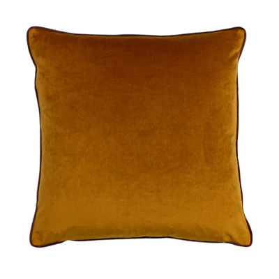 Image of furn. Gemini Double Piped Velvet Feather Filled Cushion Teal One Size