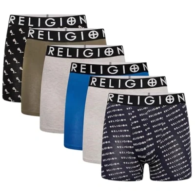 Image of Religion Mens &#039;RGN07 08&#039; Essential 6 Pack Small Boxer Shorts, Multipack Underwear Gift Set (S, Assorted)