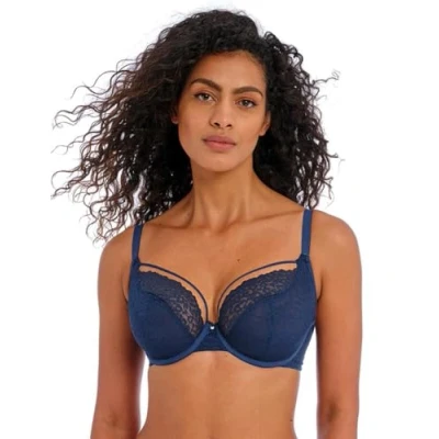 Image of Freya Women&#039;s Catwalk Underwire Plunge Bra, Opaque, Midnight, 34FF