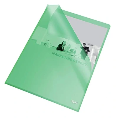 Image of Rexel Quality A4 Document Folder, Green Embossed, 115mic, Cut Flush, Copy Safe, Pack of 100, 2115638