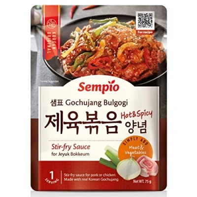 Image of Sempio Gochujang Bulgogi Sauce (75g) Authentic Korean Cuisine at Home. Sweet, Savory &amp; Spicy Marinade for Pork Stir Fry.