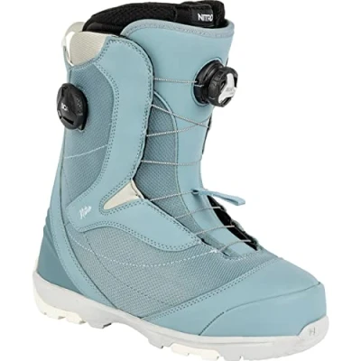 Image of Nitro Women&#039;s Men&#039;s Cypress Boa Dual &#039;23 All Mountain Freestyle Quick Lacing System Boot Snowboard Boot, Blue Grey, MP 26.0 // EU 40 US 8.5